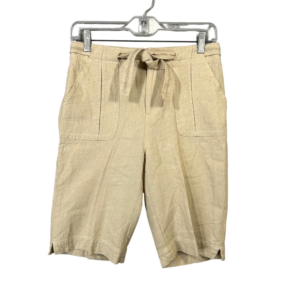 IB Diffusion Linen Blend Tan Casual Shorts Women's Size S GUC